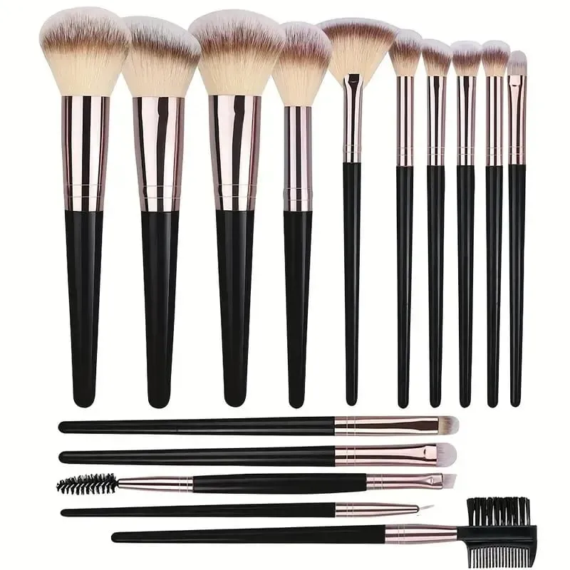 Set Berus Solekan Luxe Set Kosmetik Berbulu Lembut Serbuk Pemerah Mata Pembayang Mata Kabuki Blending Berus Mekap Alat Kecantikan — image 20