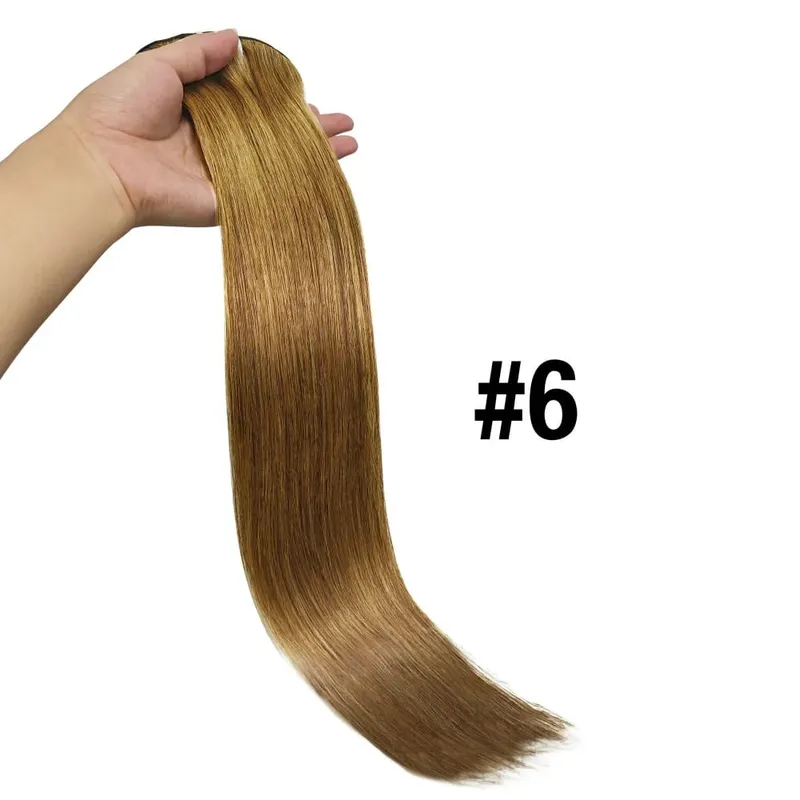 Gerade Clip-in-Echthaarverlängerungen, braune, unverarbeitete Haarverlängerungen, voller Kopf, brasilianisches Haar, nahtlose Clip-Ins-Verlängerung — image 10