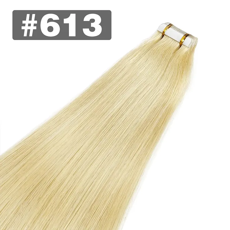 20pcs เทปต่อผมมนุษย์ตรงที่มองไม่เห็นไม่มีรอยต่อสีดำธรรมชาติ 100% บราซิลผมมนุษย์เทป Ins Hair Extensions — image 13
