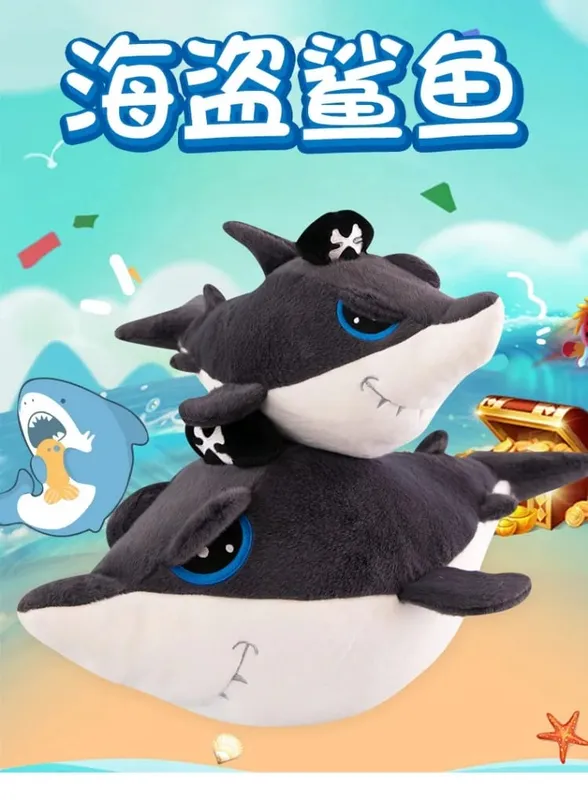 Pirate Great White Shark Plush Doll Hiasan Sofa Bilik Tidur Bantal Shark Mainan Mewah Hadiah Krismas Hari Lahir Kanak-kanak — image 7