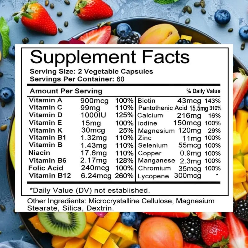 Bcuelov Men's Vitamin and Mineral Supplements - 26 Combinations To Support Overall Immune Health Vegan — image 7