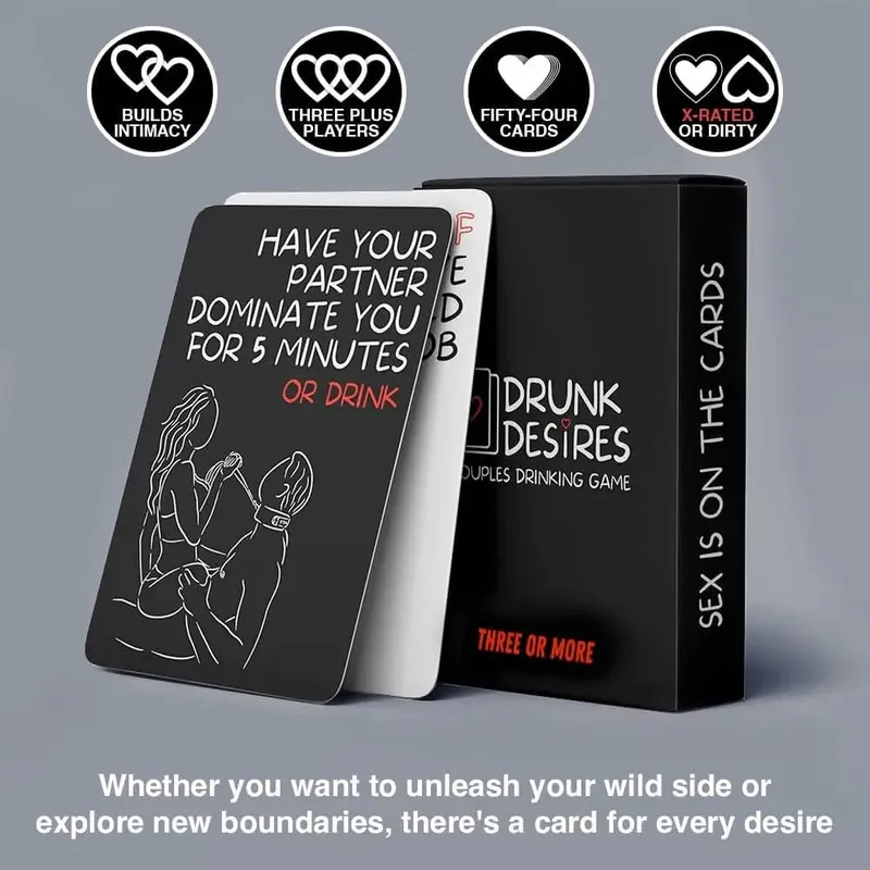 Drunk Desires Ζευγάρια Παιχνίδι με κάρτες Ρομαντικό Διαδραστικό πάρτι επιτραπέζιο παιχνίδι Σετ χάρτινη κάρτα για ραντεβού τη νύχτα του Αγίου Βαλεντίνου Διασκέδαση για ζευγάρια