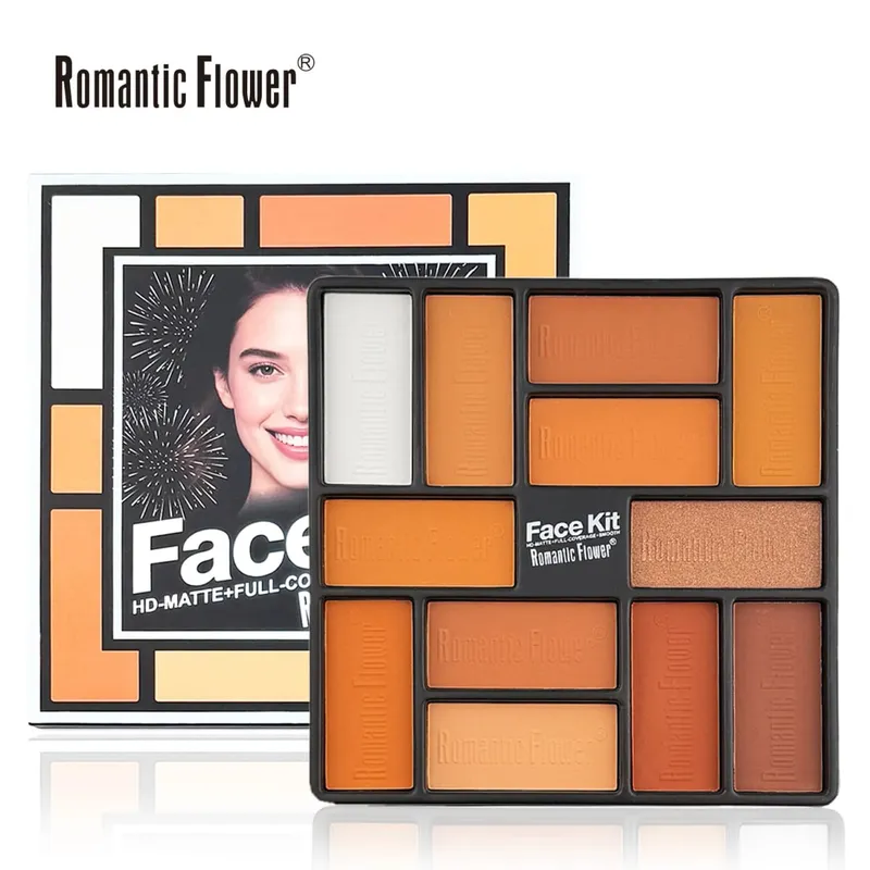 2-in-1-Foundation-Stick mit Farbanpassung, Mischpinsel und warmer Lidschattenpalette, Make-up-Set. Beauty-Set für Einsteiger