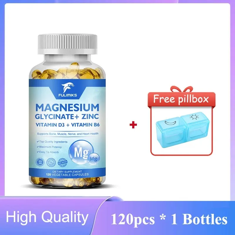 Magnesiumglycinaat + zinksupplementcapsules Hoge absorptie Ondersteuning Slaapgezondheid Botgewricht Hersenen Versterken het immuunsysteem — image 5