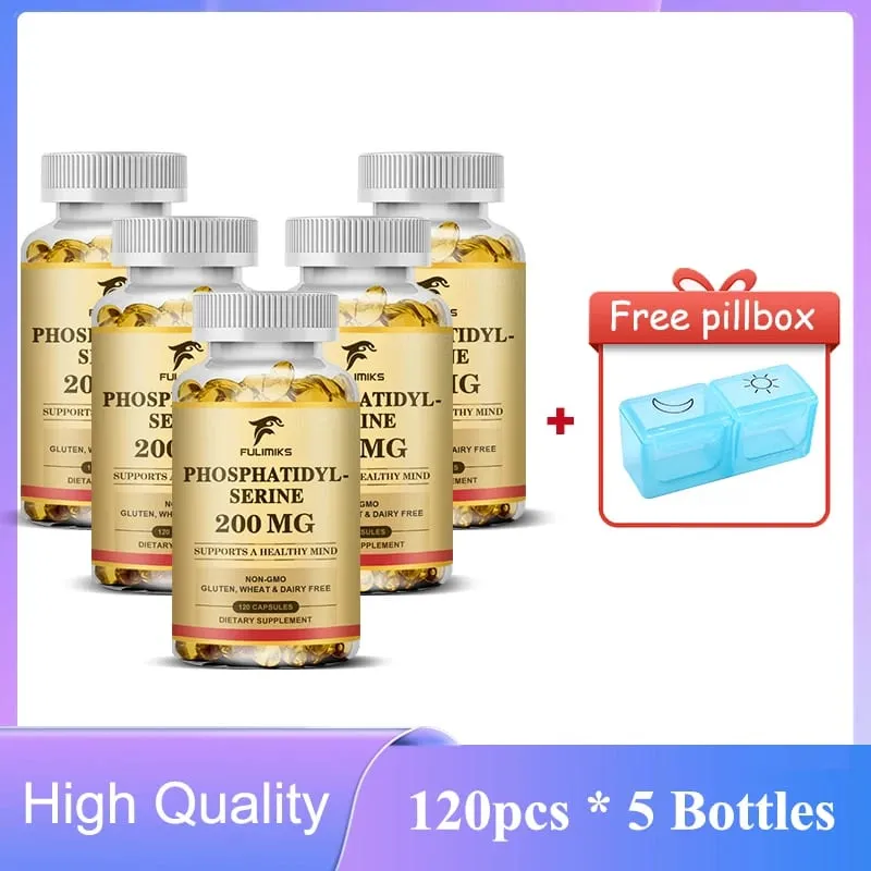 PhosphatidylSerine Capsules Premium Brain Health Supplement Supports Memory Healthy Mind & Cognitive Function Relieve Stress