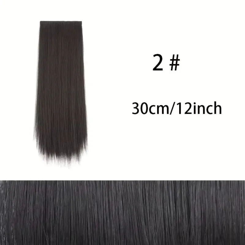 Clip sintetica senza cuciture con frangia Estensione dei capelli con clip BB sicure Fodera spessa dei capelli Copertura laterale superiore Posticci per le donne — image 10