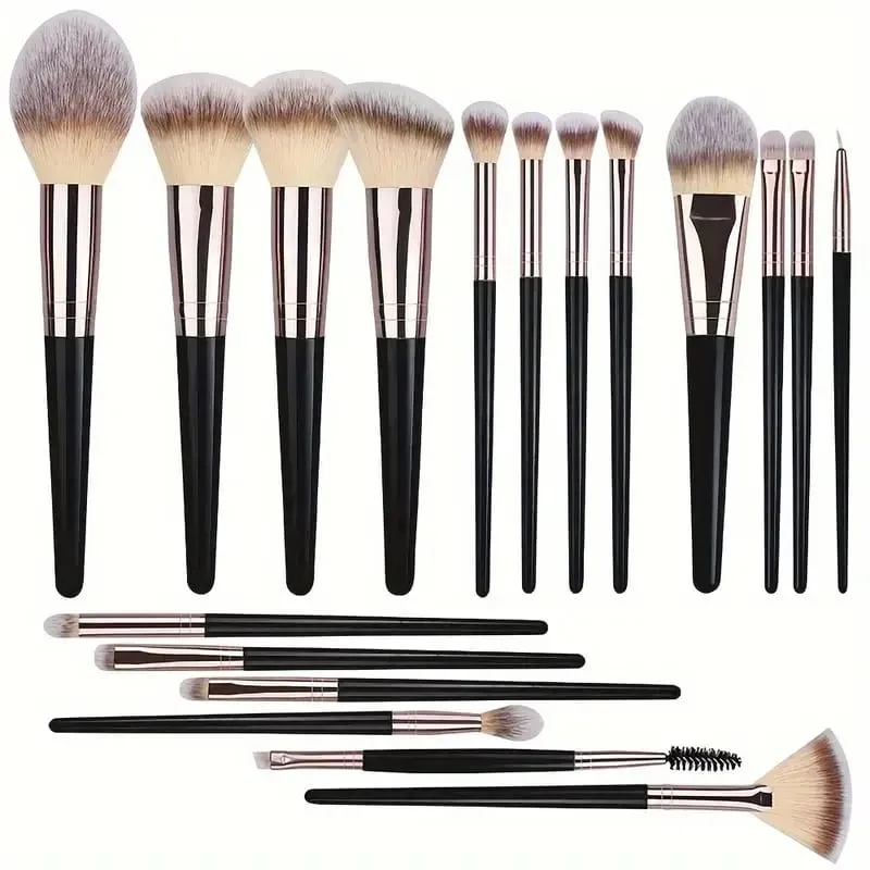Set Berus Solekan Luxe Set Kosmetik Berbulu Lembut Serbuk Pemerah Mata Pembayang Mata Kabuki Blending Berus Mekap Alat Kecantikan — image 19