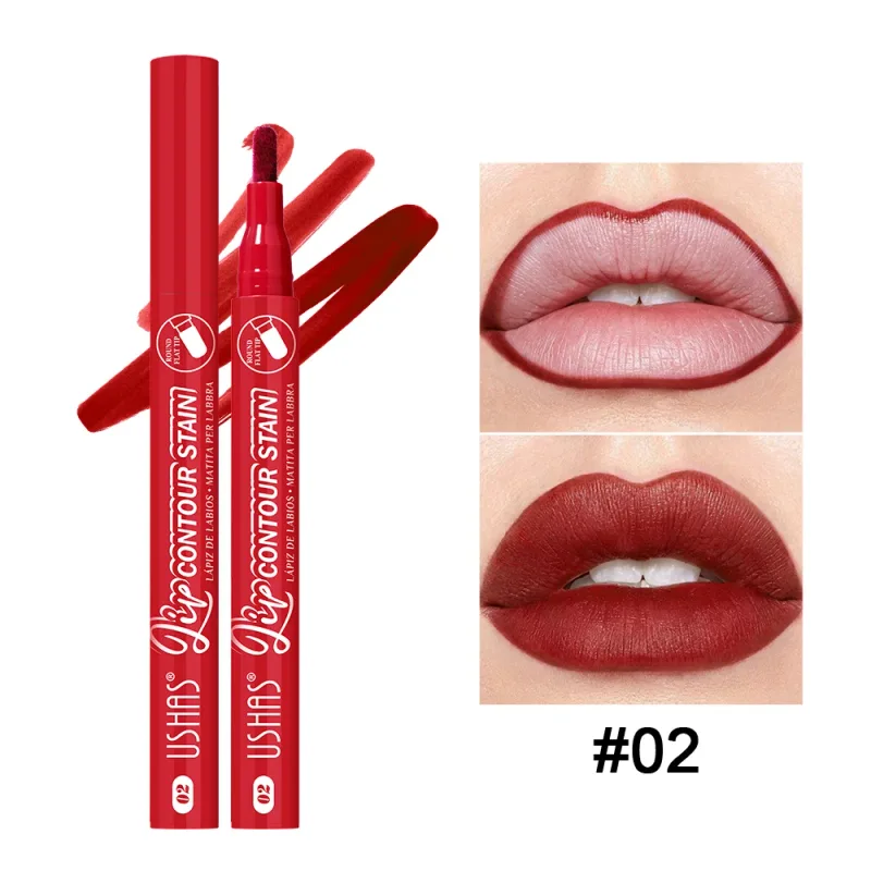 Stylo de teinture pour les lèvres, 6 teintes, imperméable, longue durée, léger, à pointe plate, pour définir la forme des lèvres