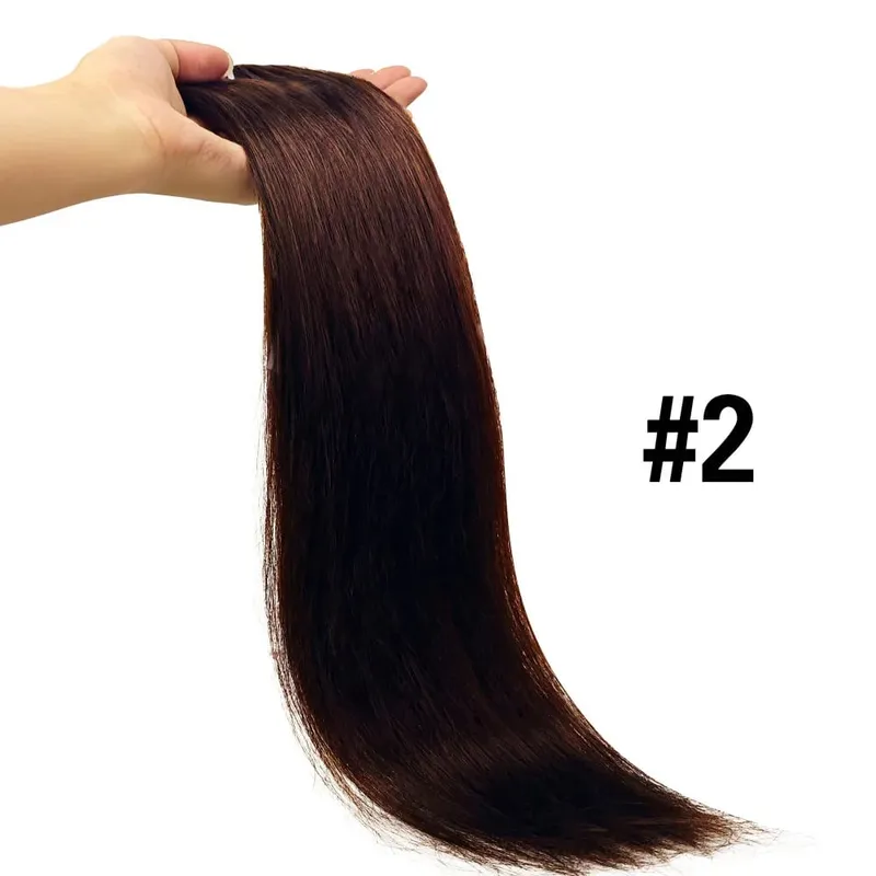 Gerade Clip-in-Echthaarverlängerungen, braune, unverarbeitete Haarverlängerungen, voller Kopf, brasilianisches Haar, nahtlose Clip-Ins-Verlängerung — image 9