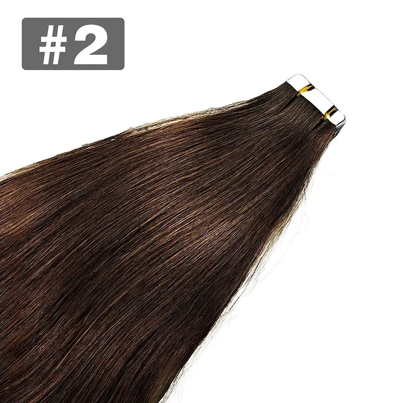 20pcs เทปต่อผมมนุษย์ตรงที่มองไม่เห็นไม่มีรอยต่อสีดำธรรมชาติ 100% บราซิลผมมนุษย์เทป Ins Hair Extensions — image 9