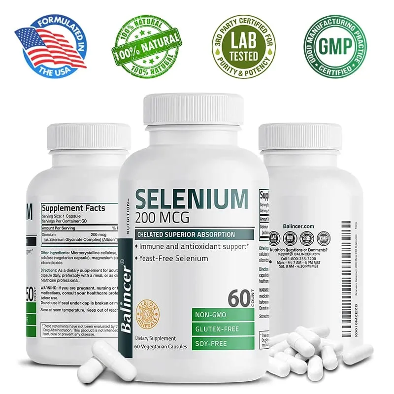 Balincer 200mcg Mineral Antioxidant Supplement with Selenium - Supports Immune Overall Health - Non-GMO Easy to Absorb — image 2