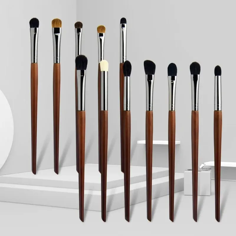 Pinceaux de maquillage pour les yeux, fard à paupières, surligneur, pli, détail des sourcils, brosse pour les yeux fumés, poils de chèvre, 1 pièce — image 2