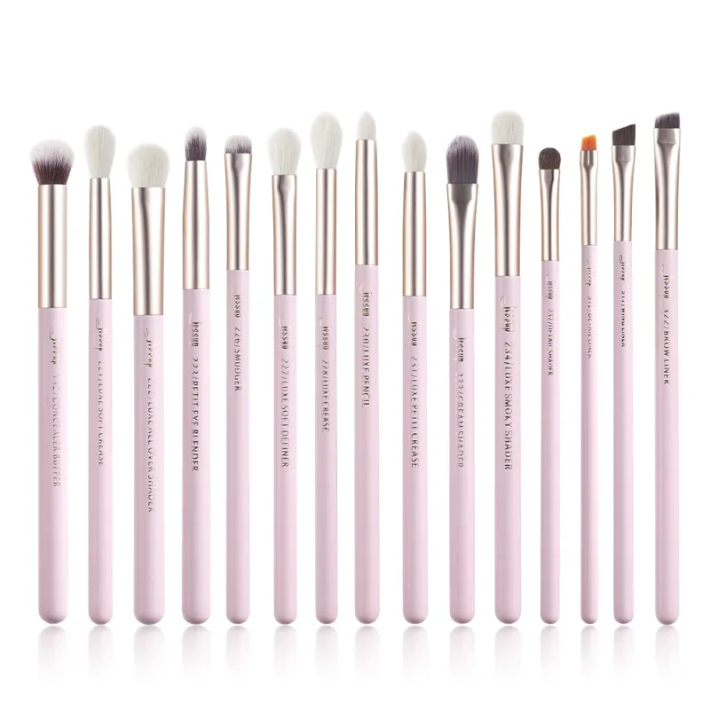 Jessup 15 stk Makeup Børster Sæt Professionel øjenmakeup børstesæt Øjenskygge Eyeliner Øjenbryn Blending Concealer Brochas T294