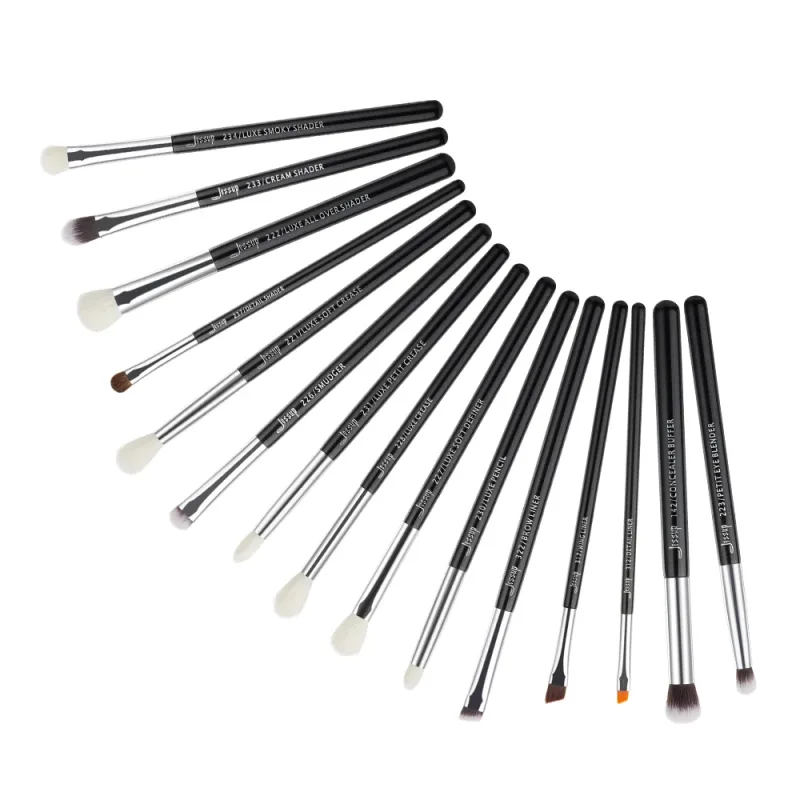 Jessup แปรงแต่งหน้าชุด 15 ชิ้น Eye Make up Brush อายแชโดว์ Eyebrow Liner Blending คอนซีลเลอร์เครื่องสำอางค์ชุดเครื่องมือแปรงผมแพะ — image 9
