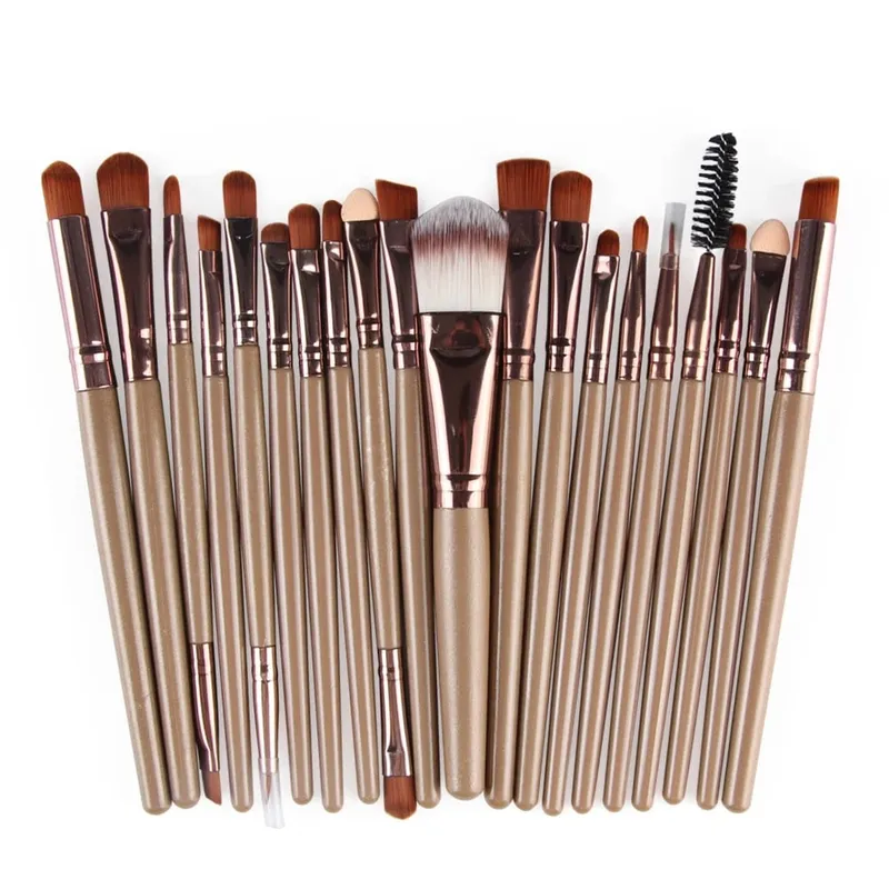 Set di pennelli per trucco da 20 pezzi Set di pennelli per trucco in polvere cosmetica Ombretto Eyeliner Fondotinta Miscela per fard Pennelli per trucco per donna di bellezza Maquiagem — image 20