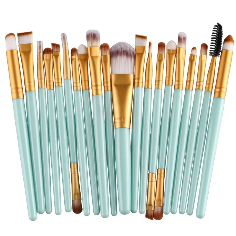 Set di pennelli per trucco da 20 pezzi Set di pennelli per trucco in polvere cosmetica Ombretto Eyeliner Fondotinta Miscela per fard Pennelli per trucco per donna di bellezza Maquiagem — image 19