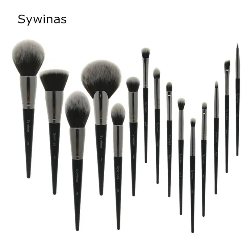 Sywinas Make-up-Pinsel-Set, 15-teilig, hochwertiges schwarzes, natürliches Kunsthaar, professionelle Make-up-Pinsel-Werkzeuge — image 5