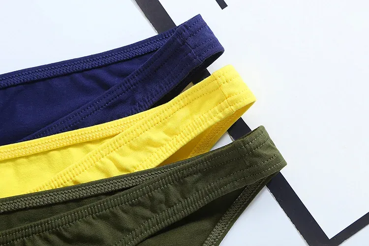 4 Cotton Briefs Mens Comfortable Underpants Man Underwear Bikini Drop shipping Mens Breathable Low-rise Brief Panties Solid 1811 — image 12