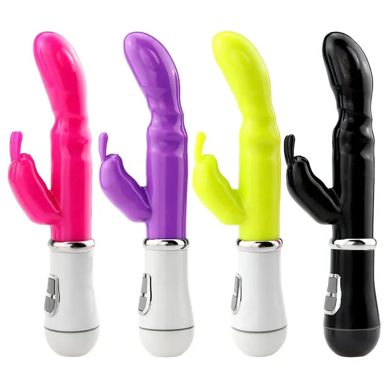 Vibratore del coniglio del punto G per le donne Doppio vibratore del dildo Impermeabile femminile Massaggiatore del clitoride della vagina Giocattoli adulti del sesso Prodotti erotici — image 3