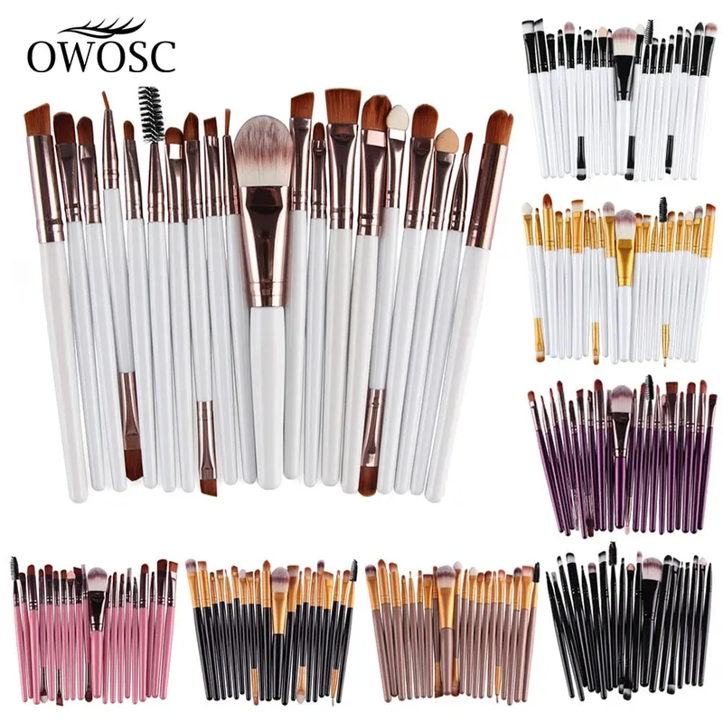Set di pennelli per trucco da 20 pezzi Set di pennelli per trucco in polvere cosmetica Ombretto Eyeliner Fondotinta Miscela per fard Pennelli per trucco per donna di bellezza Maquiagem — image 1