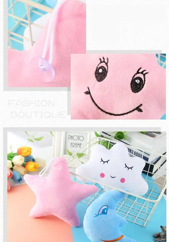 Oreillers en peluche en forme de lune, étoile, nuage, rose, blanc, bleu, décor de chaise de chambre, coussin doux, jouets en peluche pour enfants et bébés