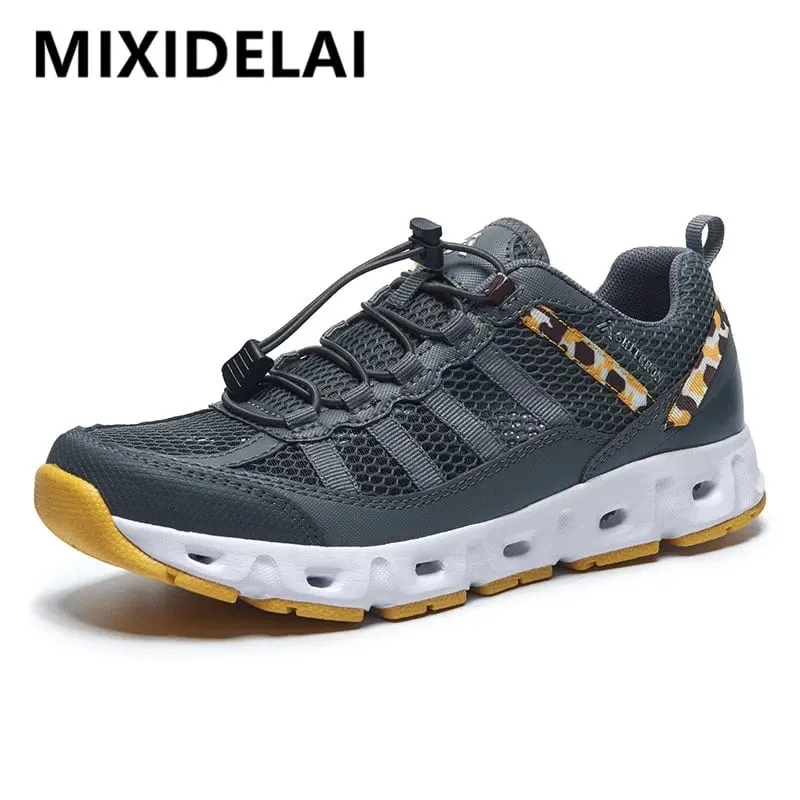 ใหม่Breathableตาข่ายรองเท้าผู้ชายน้ำหนักเบาสบายรองเท้าผ้าใบแฟชั่นLace Up Casualรองเท้าแบนรองเท้าZapatillas Hombre — image 1