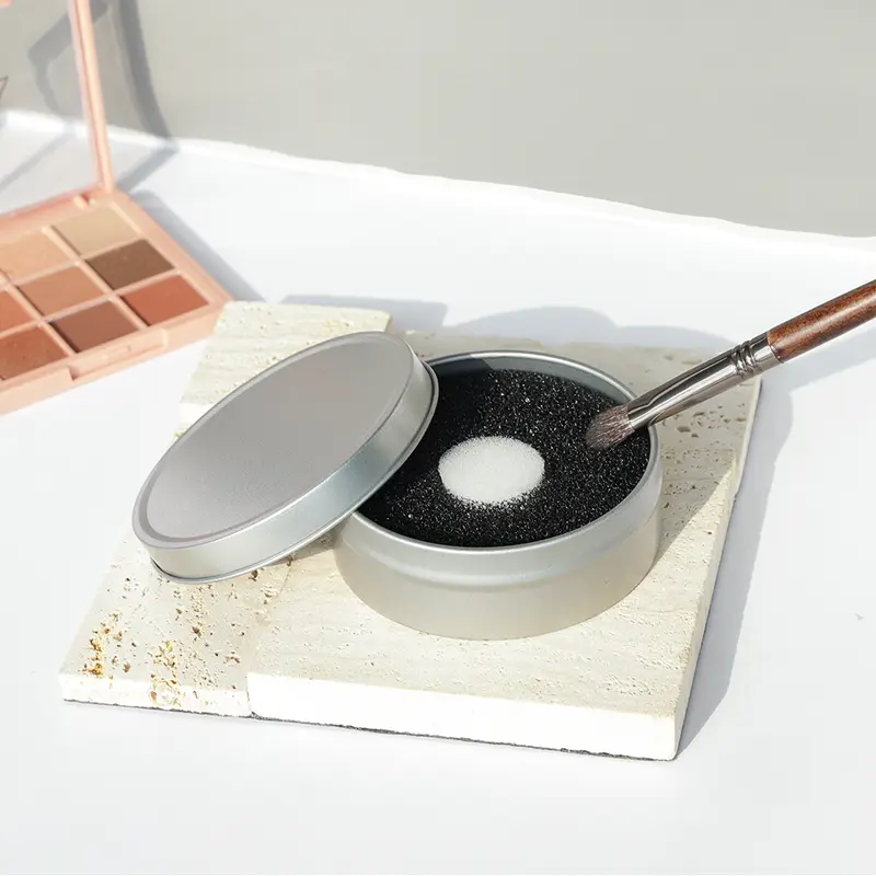 OVW Čisticí štětec na make-up Box na čištění očních stínů Dvojité použití štětce na oční stíny Odstraňovač barvy Houba štětec Mycí kartáč Čisticí sada — image 1