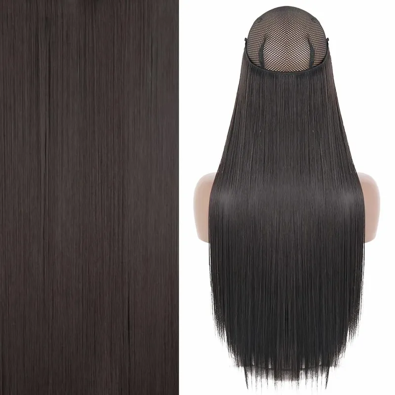 Sambungan Rambut Tanpa Klip Tanpa Klip Tidak Kelihatan Sambungan Rambut Lurus Hitam Berambut perang Satu Potong Sambungan Rambut Palsu — image 10