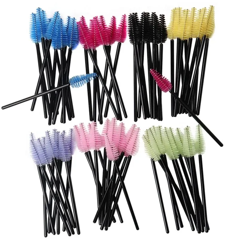 50pcs 속눈썹 눈썹 브러시 물방울 모양 나일론 속눈썹 연장 어플리케이터 속눈썹 메이크업 브러쉬 미용 도구 마스카라 완드 — image 4