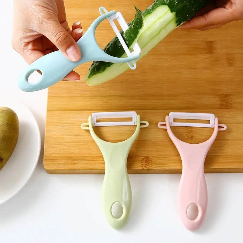 Pelapatate per frutta in ceramica, posate creative, raschietto per mele, pialla per verdure, taglierina per sbucciare, utensili da cucina, coltello, pelapatate — image 4