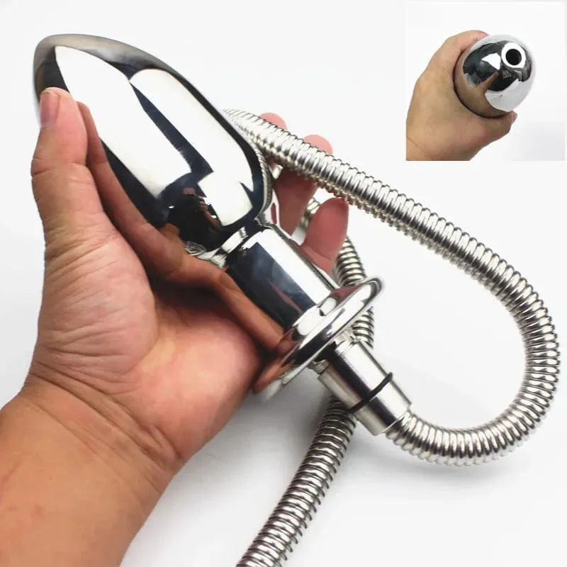 8 Saiz Pembasmi Dubur Keluli Tahan Karat Palam Dildo Dubur Baharu Pembersih Usus dengan Paip Pancuran Mainan Seks Dubur untuk Pasangan HH8-86