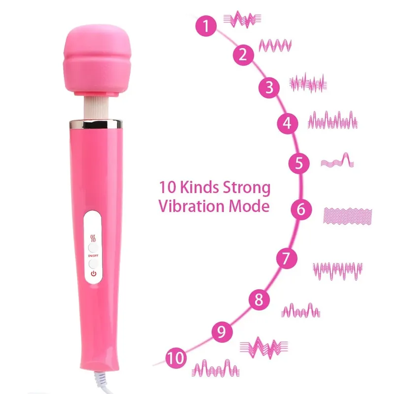 33cm gros vibrateurs ue US Plug baguette magique pour les femmes stimulateur de Clitoris de mamelon Plug Anal Vaginal gode masturbateur féminin jouet sexuel — image 4