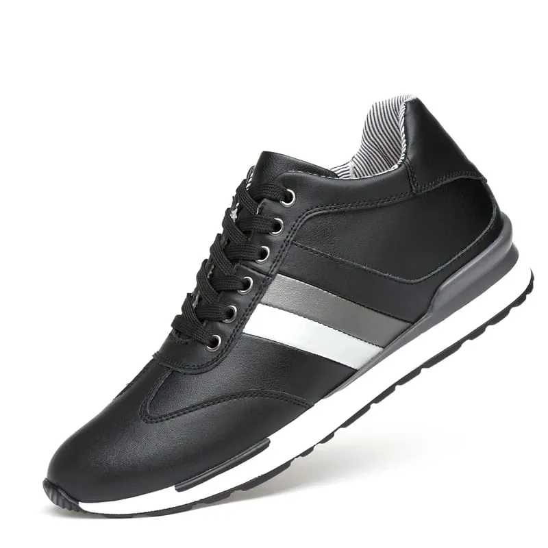 Elevator Shoes Men Sneakers Height Shoes Men Increase Shoes Increase 8CM Leather Lift Sports Leather Shoes Tall Shoes