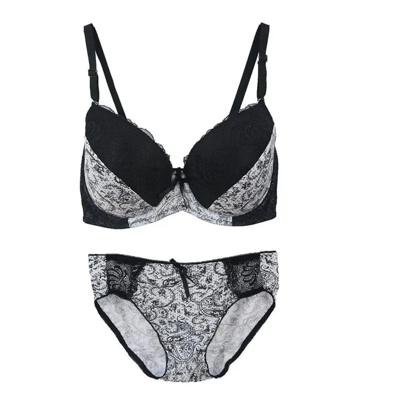 2025 New Brand Sexy High-Quality Push Up Padded Underwire Bow Bras Set Lace Flower Underwear For Womes Large Size Lingerie — image 12