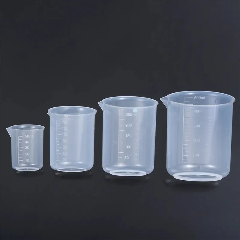 ถ้วยตวงพลาสติกโปร่งใสห้องปฏิบัติการ Beaker สำเร็จการศึกษาของเหลวเหยือกถ้วยครัวเบเกอรี่ทำอาหารการวัดขนาดคอนเทนเนอร์ — image 6