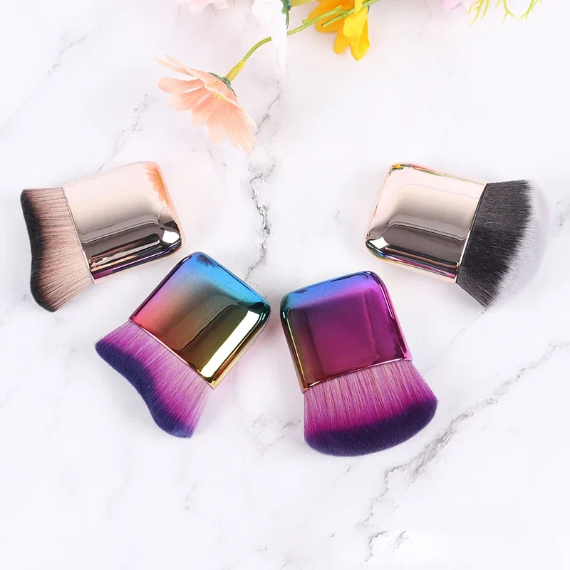 1ks Big Angled Foundation Make-up štětce Liquid Bronzer Make-up brushes Wavy Powder Face základní kosmetické nástroje Přenosné — image 3