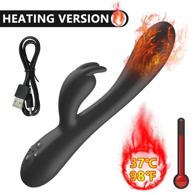 USB Opladen Verwarming AV Konijnendildo Vibrator Vagina Clitoris Stimulator G-Spot Volwassen Spel Speeltjes voor Vrouwen Vrouwelijke Masturbator — image 8