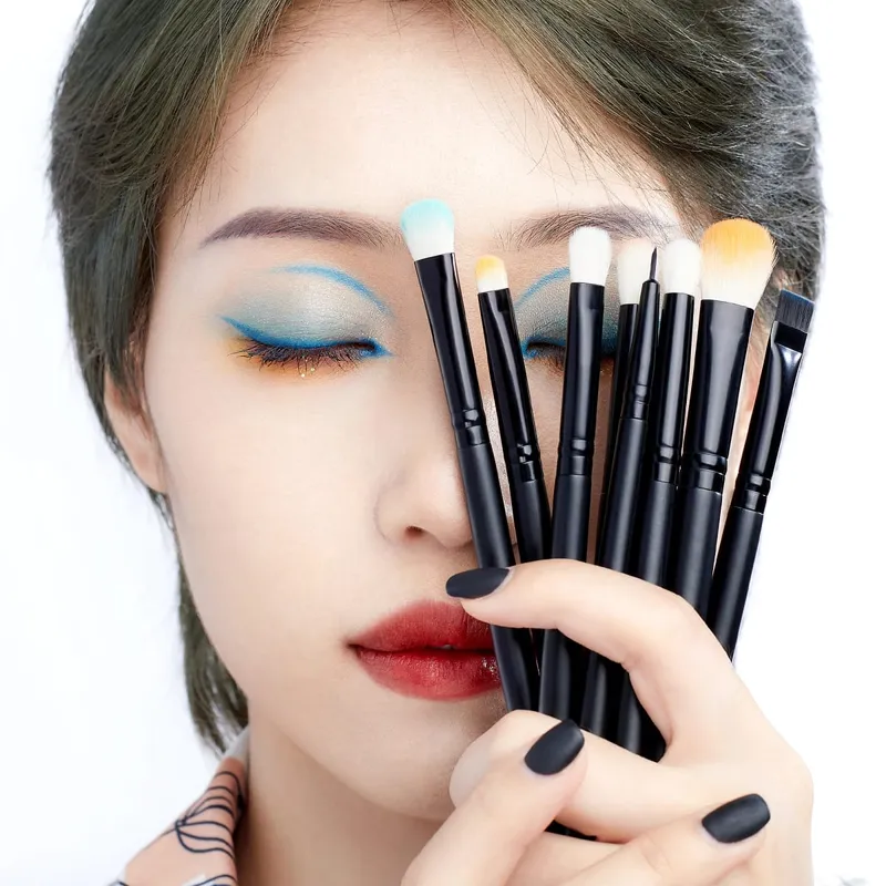 Jessup Augen-Make-up-Pinsel-Set, Lidschatten-Pinsel-Set, Blending Eyeliner, Augenbrauen, Wimpern, Schatten, Spoolie, 12 Stück, gemischtes Haar, Schwarz, T322