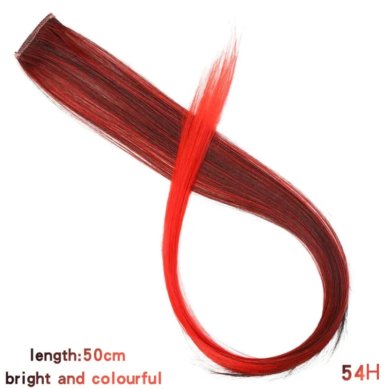 Lupu Synthetic Long Straight Rainbow Highlight Colored Hair Extensions Clip In Fake Hair Pieces For Women Heat Resistant — image 35
