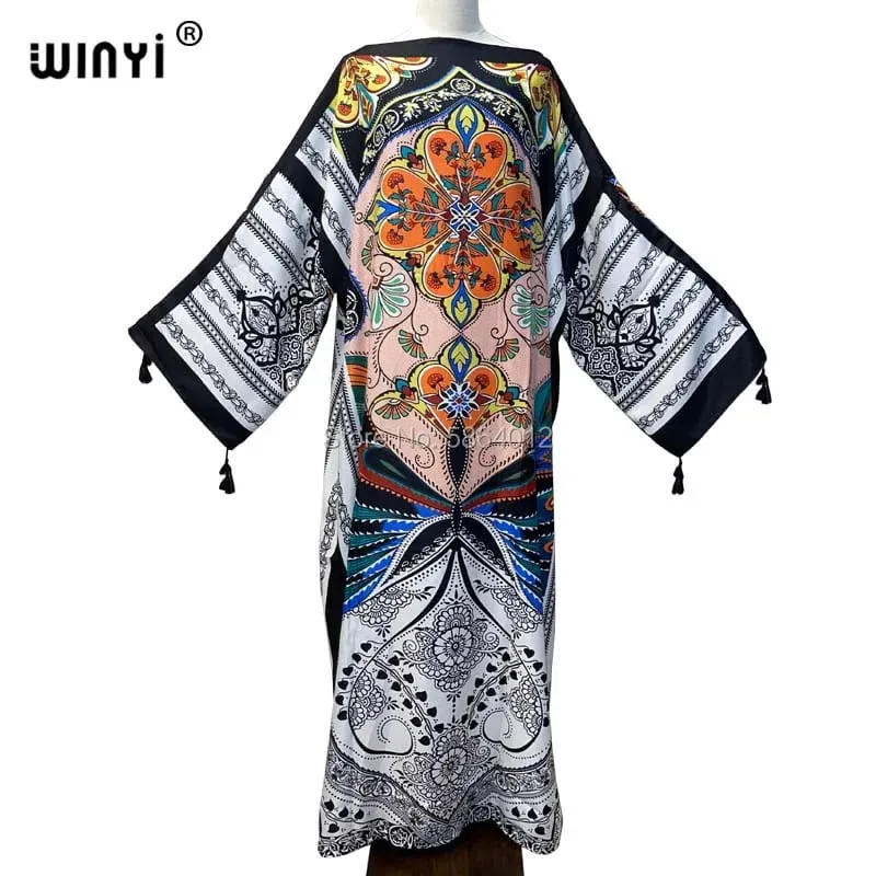 Cotton Robe Femme Hiver Платье Elegant Long Sleeve Мусульманские Комплекты Splicing Stripe Print Female Dresses Vestdios Abaya — image 62