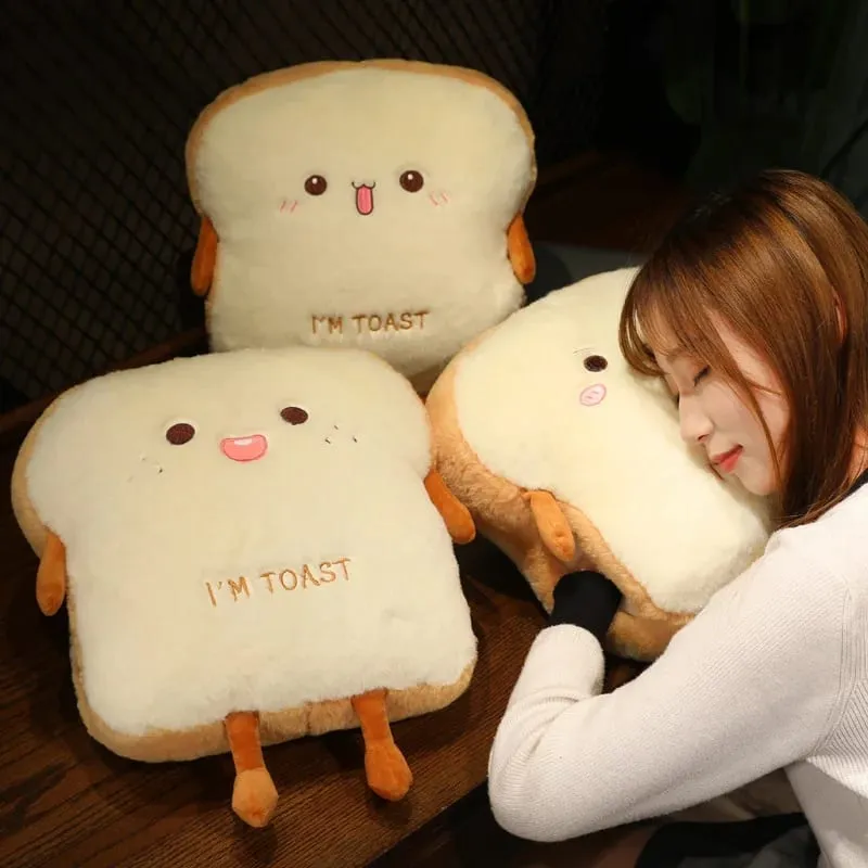 ตุ๊กตาขนมปังหมอนน่ารักจำลองอาหาร Toast ตุ๊กตานุ่มมืออุ่นหมอนเบาะตกแต่งบ้านของเล่นเด็กวันเกิด... — image 3