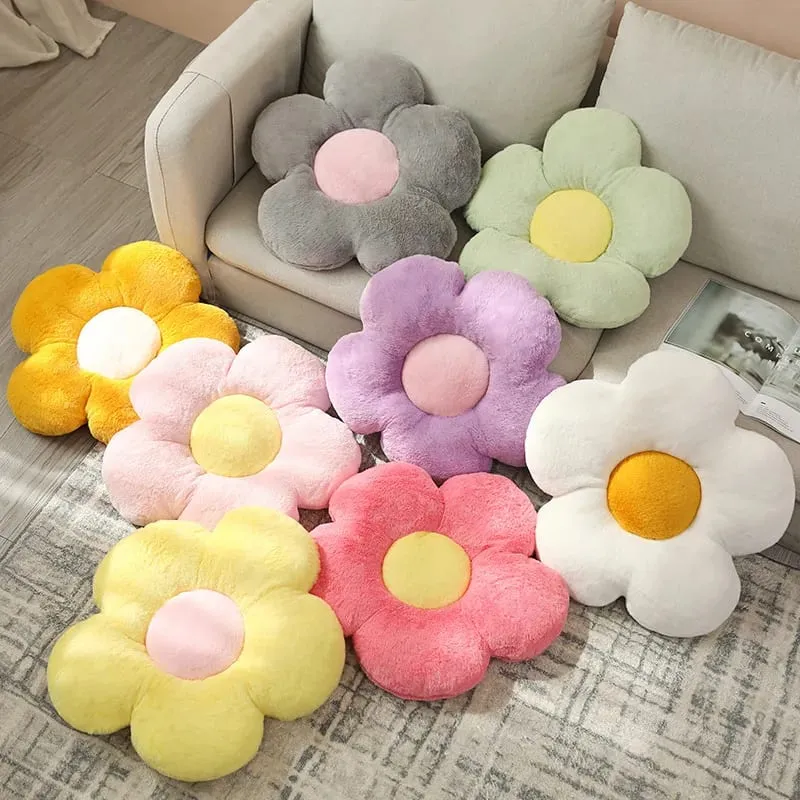 귀여운 꽃 플러시 베개 부드러운 식물 꽃 던져 베개 쿠션 홈 소파 장식 베개를 박제 — image 2