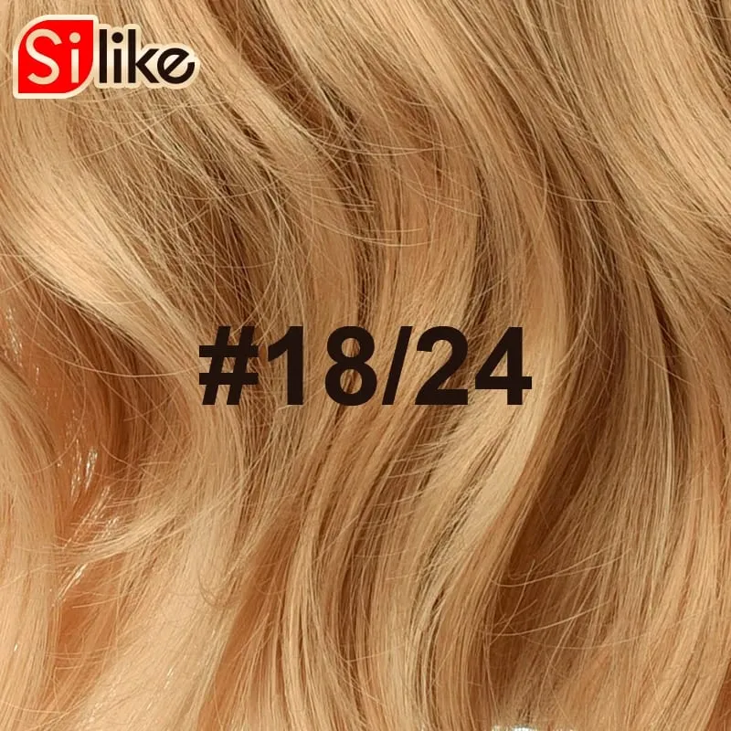 Silike 32 นิ้วสังเคราะห์ Wavy คลิป One Piece Hair Extensions 17 สีทนความร้อน Fiber Hair Extension สำหรับผู้หญิง