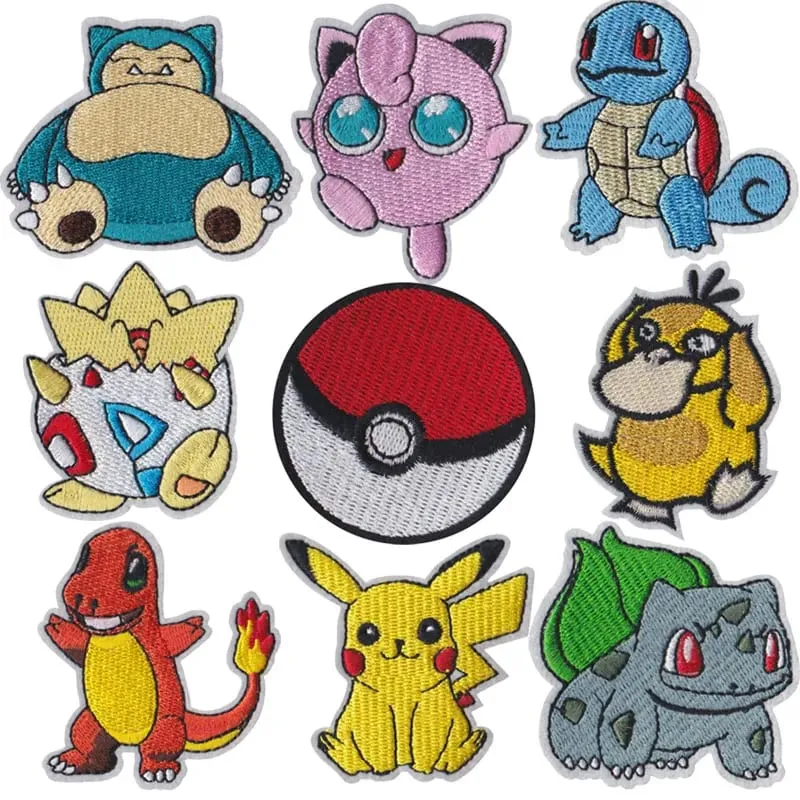 Tambalan Kain Stiker Pakaian Pikachu Jahit Tambalan Bordir Applique Besi Pada Pakaian Kartun Dekorasi Garmen DIY — image 1