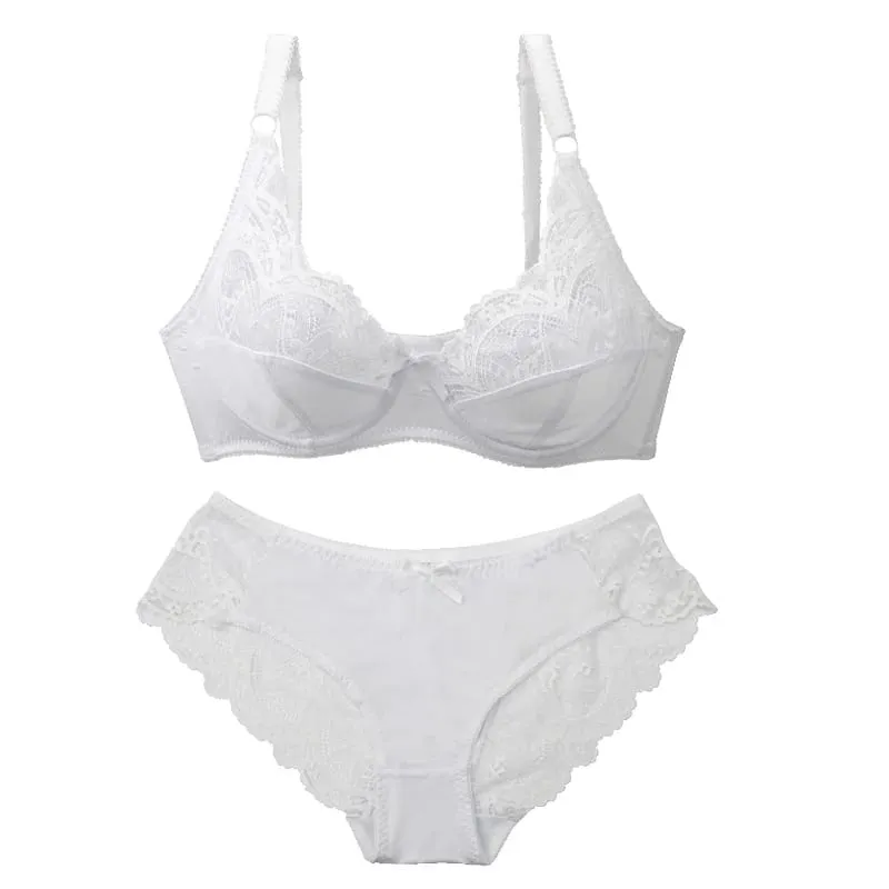 2021 nye sexede ultratynde tykke push-up blonder BCDE Cup bh-sæt til kvinder undertøj plus størrelse dameundertøj — image 6