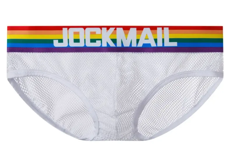 Jockmail Sexy Men's Underwear Briefs Cotton Low Rise Underpant Net yarn Lace, Breathable Summer Shorts calzoncillos hombre slip — image 24
