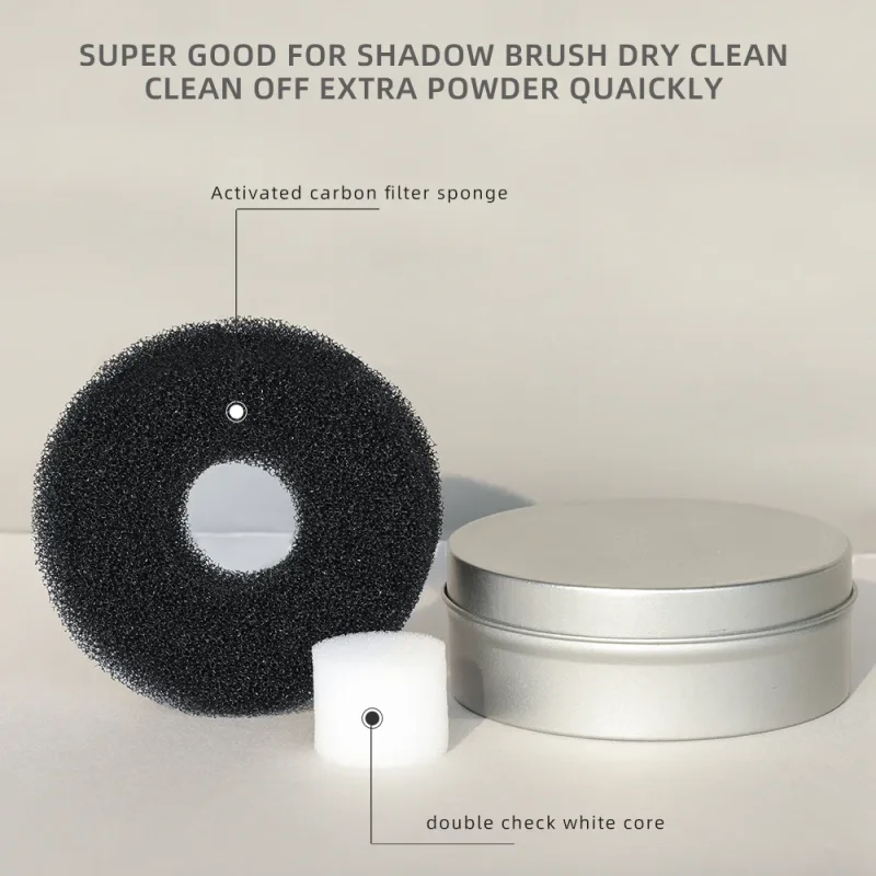 OVW Čisticí štětec na make-up Box na čištění očních stínů Dvojité použití štětce na oční stíny Odstraňovač barvy Houba štětec Mycí kartáč Čisticí sada — image 3