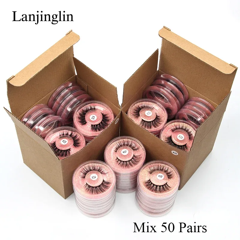 10 Gaya 4/100 Pasang Bulu Mata Asli 3D Mink Bulu Mata Palsu Solek Bulu Mata Palsu Bulu Mata Palsu Mekap Alat Kecantikan Borong