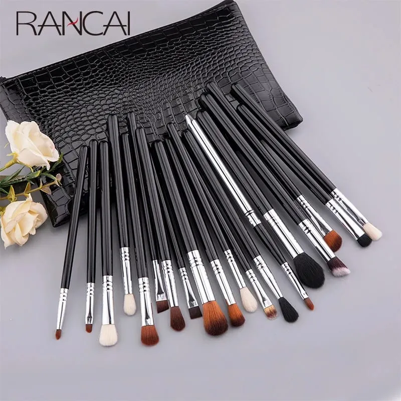 Set di pennelli per ombretto completo da 19 pezzi Pennello per occhi Fondotinta Contorno Correttore Pennello per trucco cosmetico con borsa — image 5