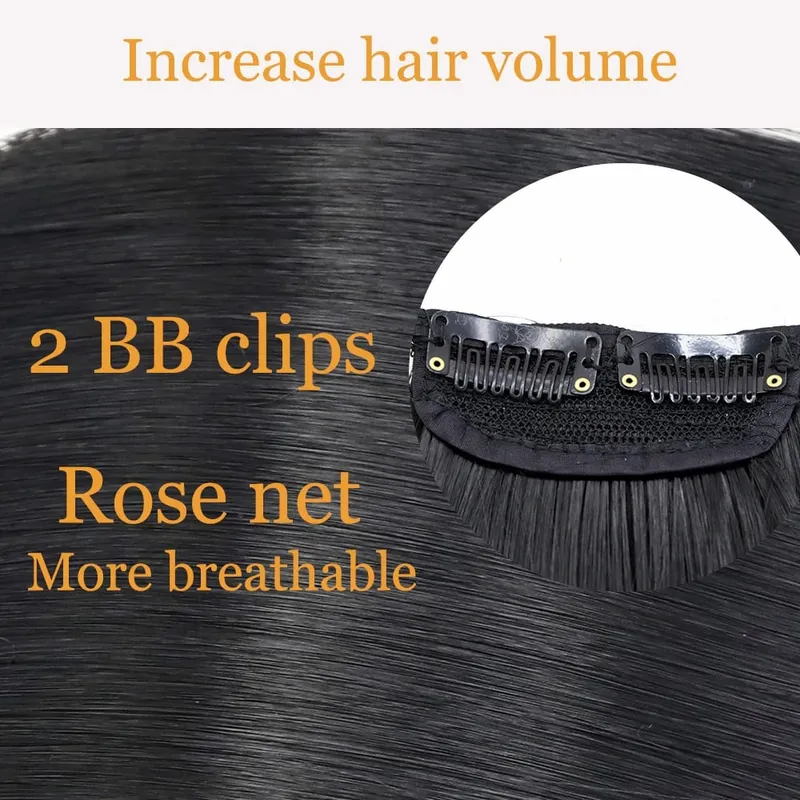 Synthetic Invisable Seamless Hair Pads Clip In One Piece 2Clips Increase hair volume Hair Extensions Top Side Cover Hairpiece — image 4